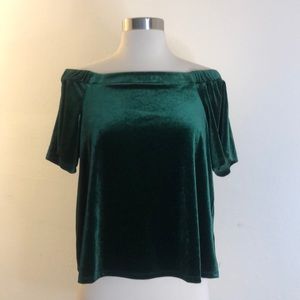 Green Off the Shoulder Top NWT